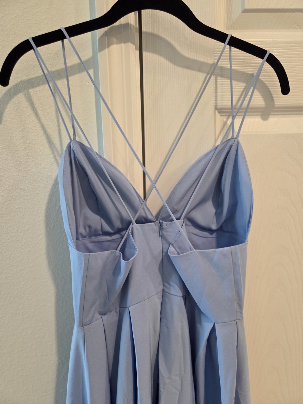Dusty Blue V-Neck Maxi Dress - Picture 4 of 5